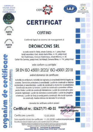 Certificat ISO 45001-2023