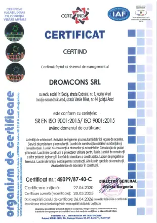 Certificat SR EN ISO 9001-2015
