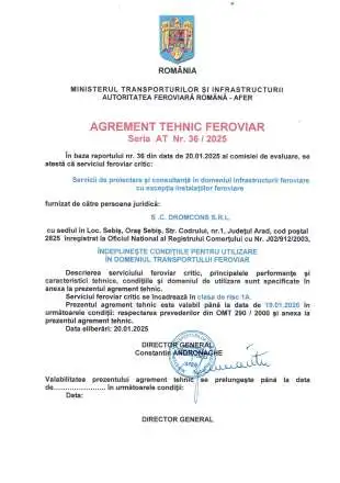 Agrement tehnic feroviar