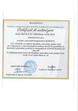 Certificare autorizare cadastru